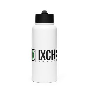 Ixchel Green Pulse Stainless Steel 32oz Water Bottle with a straw lid