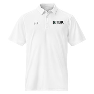 Ixchel White Under Armour® men's polo with Green Pluse