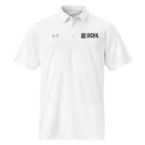 Ixchel White Under Armour® men's polo with Red Pluse