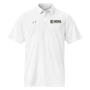 Ixchel White Under Armour® men's polo with Orange Pluse